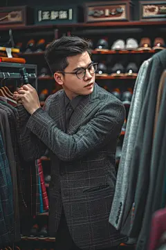 AI数字艺术西装定制西服店摄影图-众图网