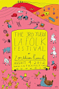 LA Folk Festival poster by Ohara Hale.