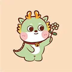 小飞龙头像卡通可爱插画生肖IP阿茹插画龙年图片龙年头像