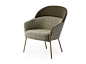 Upholstered fabric easy chair with armrests WAM | Easy chair by BROSS