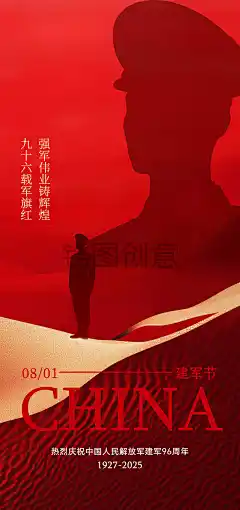 锆图创意-源文件点击图片链接下载红色人物建军节建党节海报