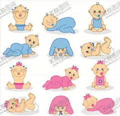 婴儿 【酷图网】手绘儿童,可爱儿童,卡通人物,儿童,婴儿,卡通儿童,卡通头像,卡通女孩,可爱男孩,扁平化,男孩,女孩,孩子eps素材