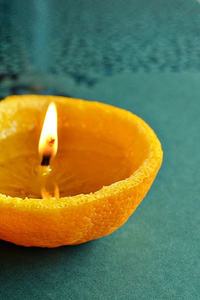 DIY orange candles