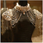 Fashion bride chain accessories rhinestone shoulder strap lace bride wedding dress necklace crystal shoulder strap: 