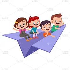儿童,绘画插图,矢量,纸飞机,折纸工艺,午夜,交通方式,背景,天空,乱画