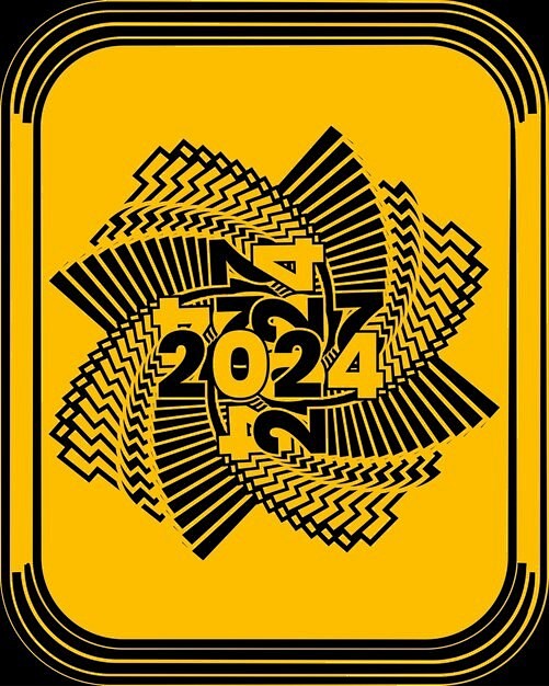 2024年新年数字字logo设计元素矢量...