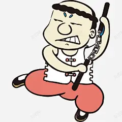 手绘玩双节棍的人物高清素材 人物 双节棍 手绘 免抠png 设计图片 免费下载