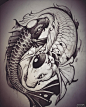 太极鱼纹身图案手稿