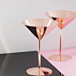 Our polished rose copper cocktail glass is sure to cause a stir. Bedazzle guests with this charming vintage style glass.The copper trend is oh so popular so when entertaining at home why not have these super cute copper cocktail or martini glasses when sh