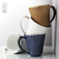 九土手工陶瓷咖啡杯子日式家用简约茶水杯创意马克杯艺术情侣对杯