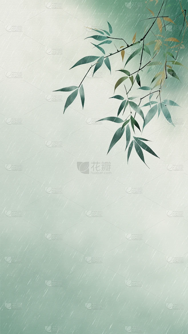 中国风通用古风绿植元素背景绿色竹子图片素材