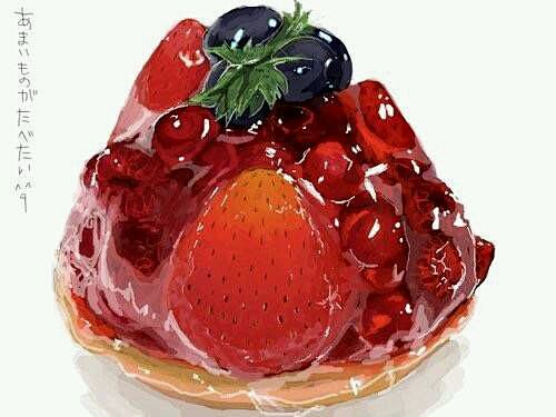 #草莓蛋糕#插画