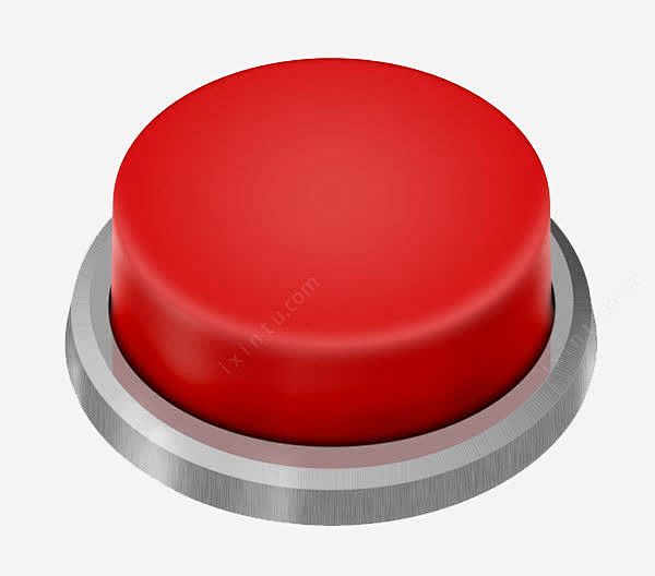 红色按钮图标高清素材 危险 危险提示 危...