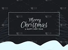 圣诞快乐，新年快乐，星空背景。创造性的节日问候礼物海报排版。书法字体风格旗帜。