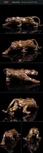 禾得铜雕 豹子 工艺品 动物雕塑收藏 家居书房办公桌面摆件DW-028-tmall.com天猫