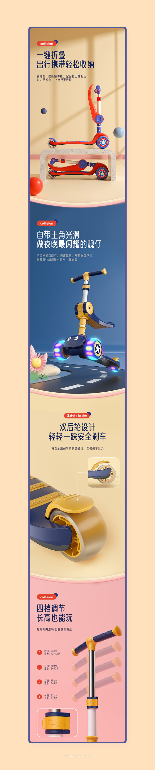 母婴儿童车&零食碗详情页三维视觉设计详情...