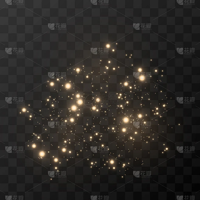 向量魔法光芒。闪闪发光，闪闪发光闪闪发光的灰尘png。闪闪发光的神奇灰尘。圣诞灯。素材-花瓣网