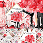 手绘水彩爱在巴黎红色气球巴黎铁塔花纹底色手机壳图案jpg26-淘宝网