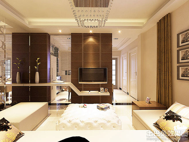 现代风格隔断电视背景墙装修效果图片