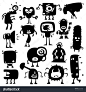 卡通有趣的怪物轮廓的集合-动物/野生生物,插图/剪贴图-海洛创意(HelloRF)-Shutterstock中国独家合作伙伴-正版素材在线交易平台-站酷旗下品牌