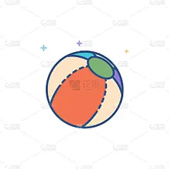 平坦的颜色图标-海滩球