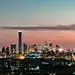 T/L HA北京天际线大角度视图，黄昏到夜间过渡