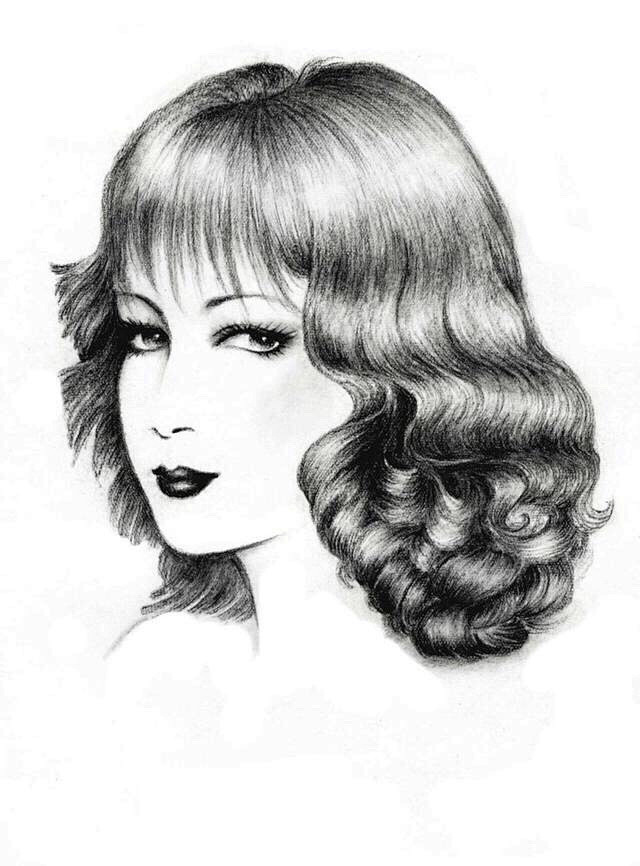 画家岳庆祝素描美女头发的画法生动质感强