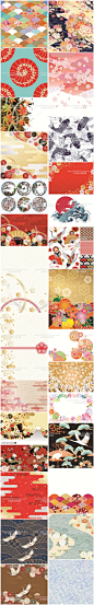AI0832日式和风纹理图案花纹日本白鹤樱花锦鲤包装背景AI设计素材-淘宝网