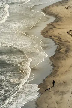 沙滩海面高清摄影图