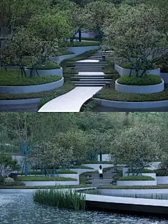 分享一组景观滨水空间节点图片_开放式公共空间图片素材-花瓣网