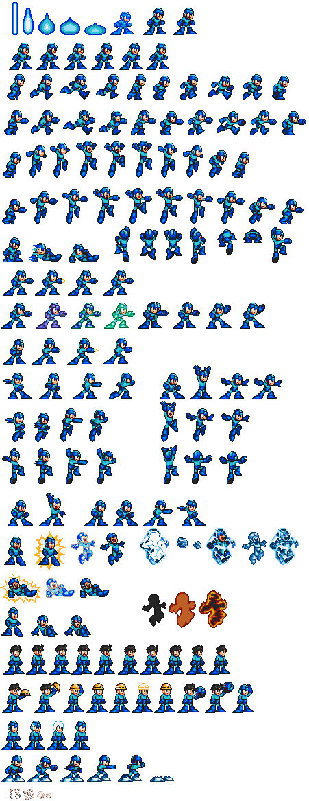 Mega Man spritesheet-花瓣网