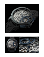 Concept chronograph : Buttons of this chronograph made as a single detail having a "swing" shape with it's axis on "three o'clock". This design makes unparallel feeling of a soft solid click, which you can see directly, at the same tim