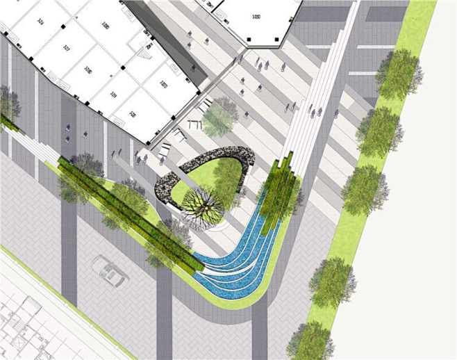 海尔地产青岛时代广场景观规划设计平面图