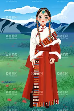 藏族美女  - 源文件下载【酷图网】藏族姑娘,藏族,藏族女孩,藏族服饰,藏族少女,藏族人物,手绘插画,西藏特产,包装设计,蘑菇,藏族特产,藏族美女,