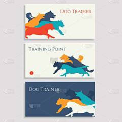 狗运动传单。培训师名片.