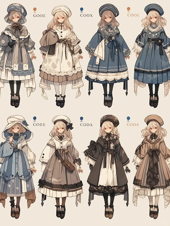 复古风Lolita｜服装设计素材-花瓣网