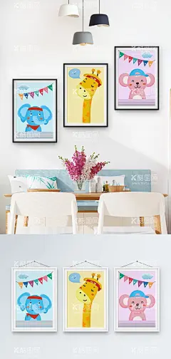 餐厅背景墙可爱动物相框海报  - 源文件下载【酷图网】餐厅,相框,背景墙,餐桌,装饰,创意,宠物,猫咪,动物,大象,长颈鹿,