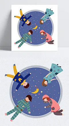 小孩子睡觉天马行空|舒适睡眠,天马行空,梦想,夜空,插画,小孩子,卡通元素,手绘/卡通