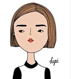 kapi复古女孩 简约系列 头像 线描 壁纸 酷酷@北坤人素材