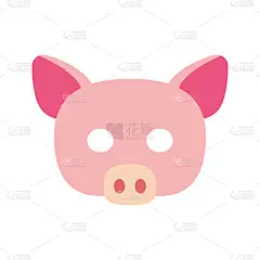 卡通小猪面具矢量