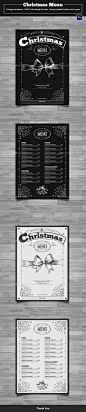 Vintage Christmas Menu - Food Menus Print Templates