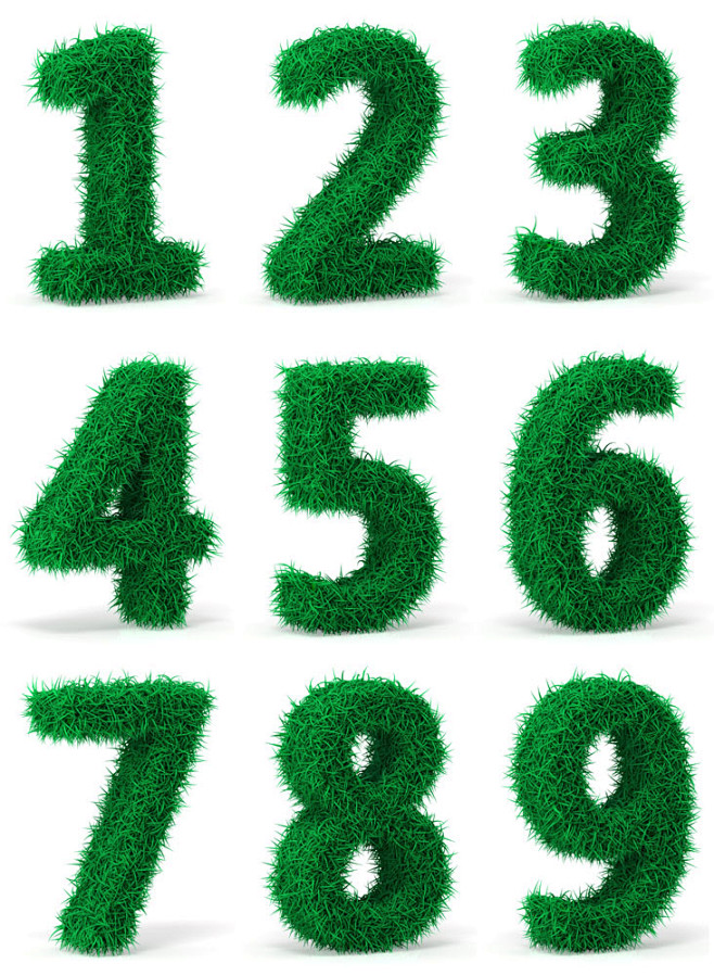 绿色草地立体数字