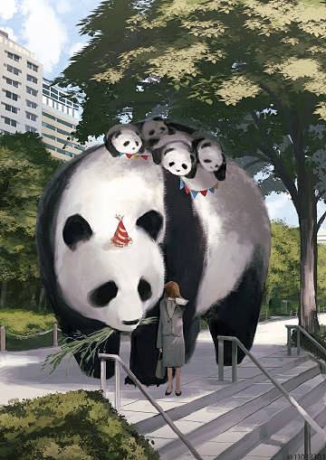 日本画师もの久保笔下的巨大动物
#巨大动...