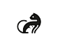 猫鼠图标 猫咪 老鼠 黑白色 重叠 抽象 敌对 剪影 商标设计  图标 图形 标志 logo 国外 外国 国内 品牌 设计 创意 欣赏