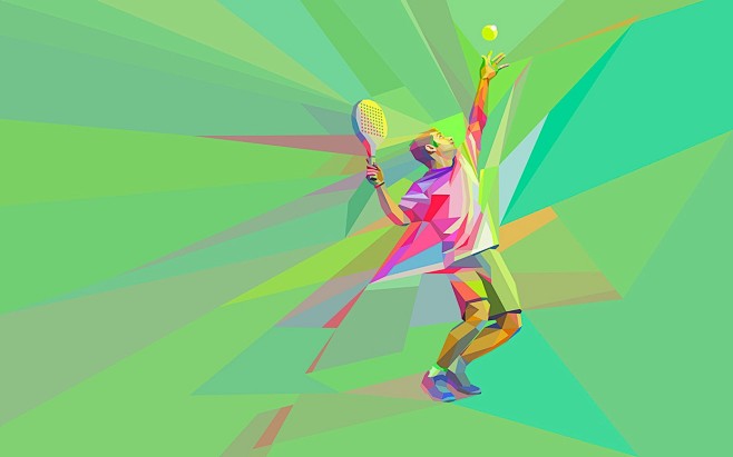帕德尔网球公开赛插画海报系列
