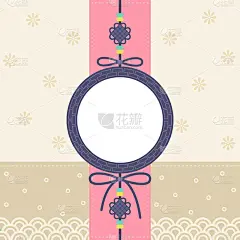 以韩国传统图案为背景的韩国传统装饰框。