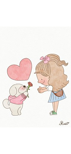 狗狗 汪星人 插画 可爱 治愈 萌萌哒 手机壁纸