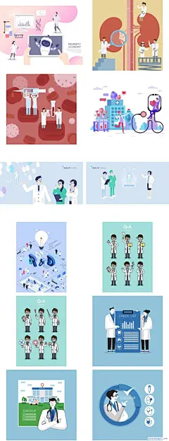 图片[2]-35款医生护士医疗医院健康卫生知识宣传卡通插画海报AI矢量素材模板-爱设计爱分享c