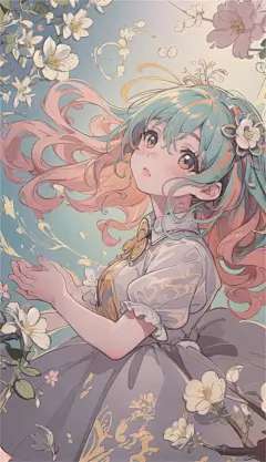 数字艺术漫画风女孩插画-众图网