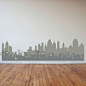 Layered City Skyline Silhouette with City Lights - Wall Decal Custom Vinyl Art Stickers : A generic city skyline to be used for any theme - create your own Gotham city, Metropolis, city on the moon...your imagination is the limit! A mix of classic city sh